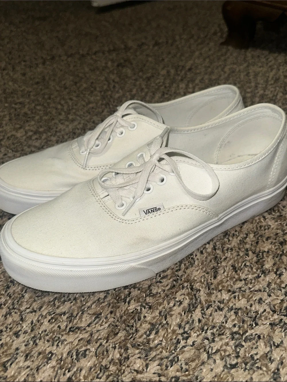 Vans White Canvas Low-Top Sneakers